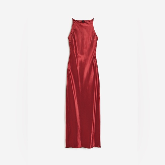 H&M Midi Dress with Sheen in Red - New with Tags (NWT) - Picture 3 of 12